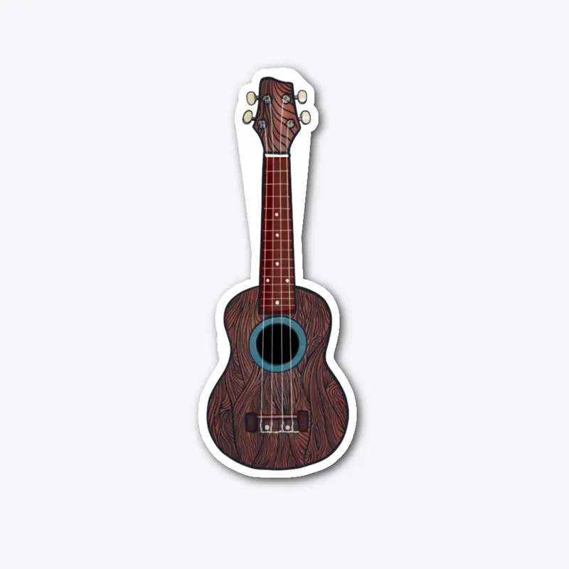 Ukulele with Blue Rosette 