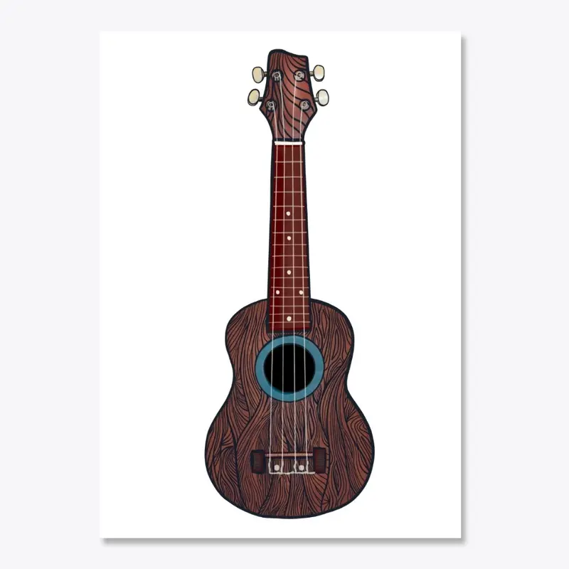 Ukulele with Blue Rosette 